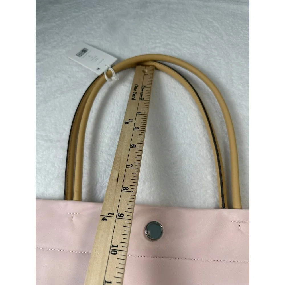 Tory Burch Ella Twist Tote Womens OS Rose Mist Pink New Large Nylon Bag 151463